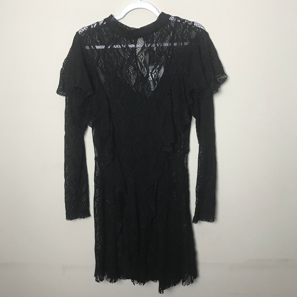 Free People Mock Neck Wisteria Lace Dress